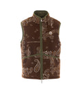 Moncler Men's Reversible Paisley Print Teddy in Brown - view 1