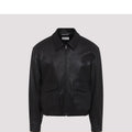 Saint Laurent Men's YSL Leather Jacket in Black