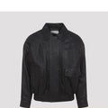 Saint Laurent Men's YSL Leather Jacket in Black