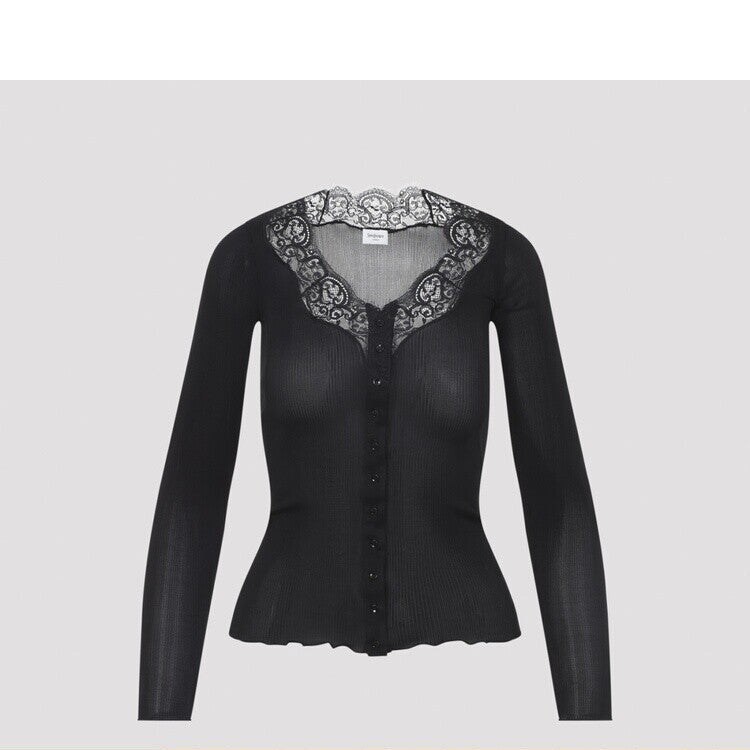 Saint Laurent Women's YSL Cardigan in Black