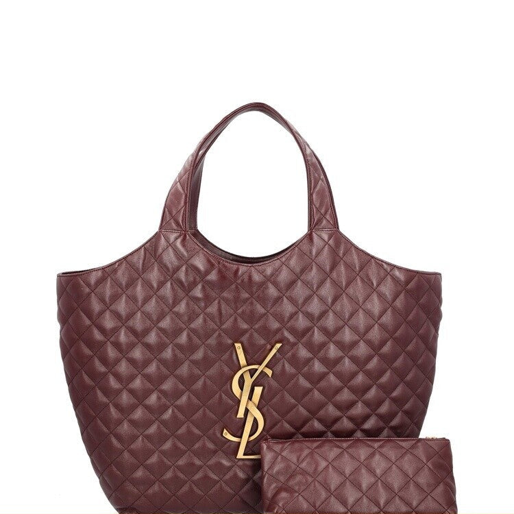 Saint Laurent Women's YSL Icare Bag in Burgundy