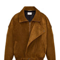 Saint Laurent Women's YSL Leather Jacket in Brown