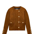 Saint Laurent Women's YSL Leather Jacket in Brown