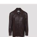 Saint Laurent Women's YSL Leather Jacket in Burgundy