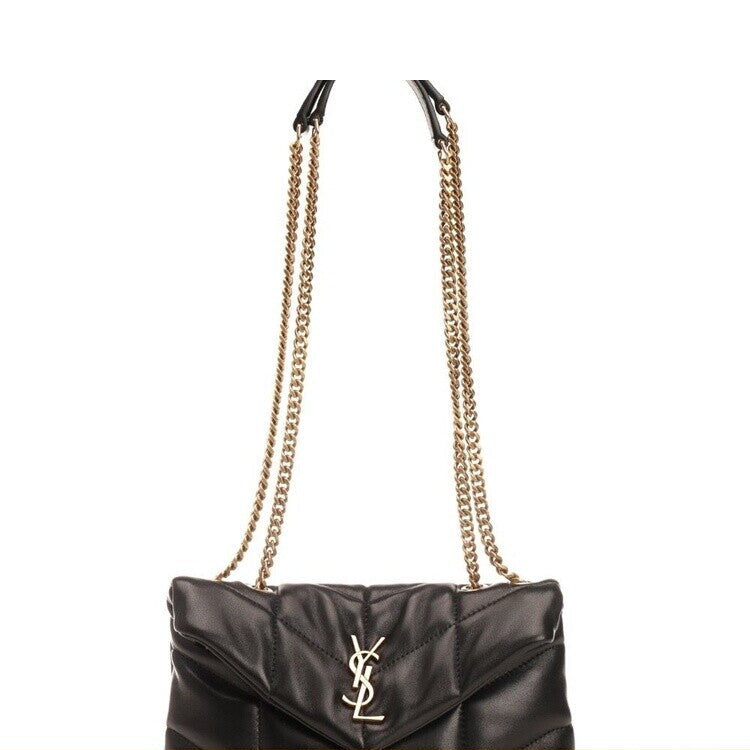 Saint Laurent YSL Loulou Puffer Mini Bag in Black