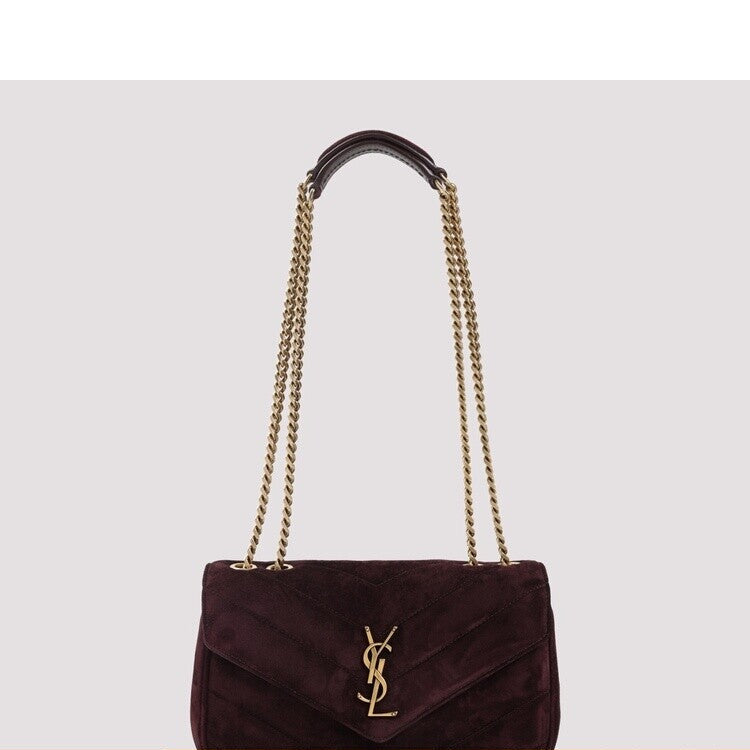 Saint Laurent YSL Loulou Small Bag in Burgundy