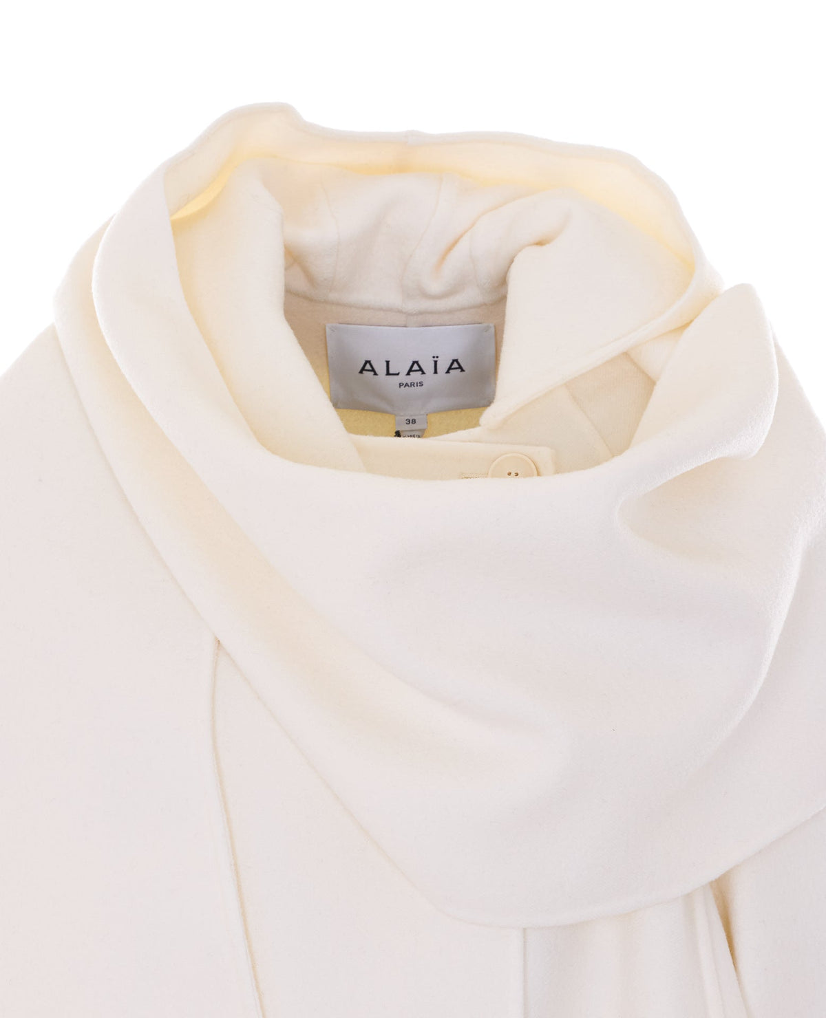 Alaia Women's Scarf Coat in White Wool - view 4