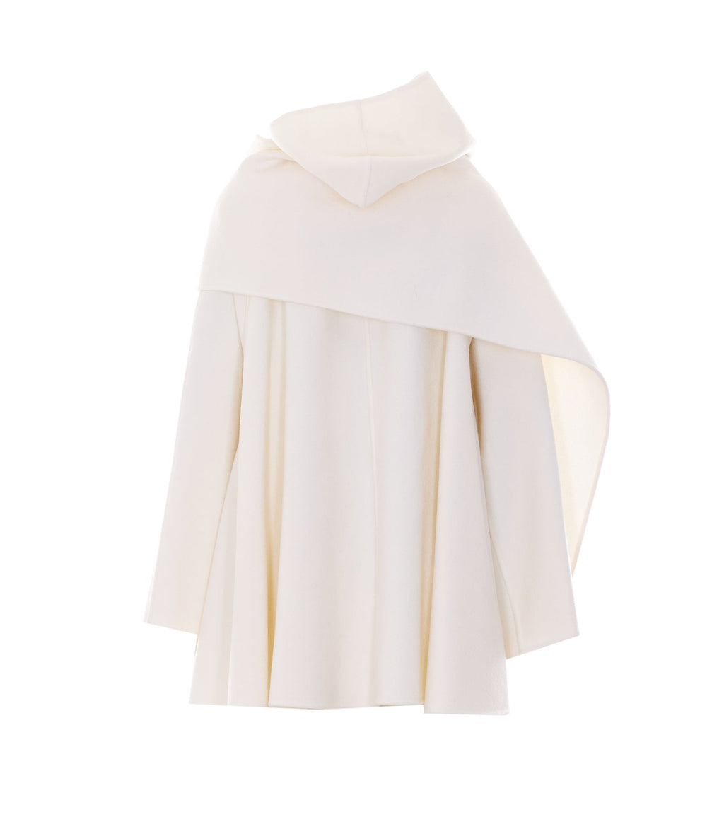 Alaia Women's Scarf Coat in White Wool - view 2