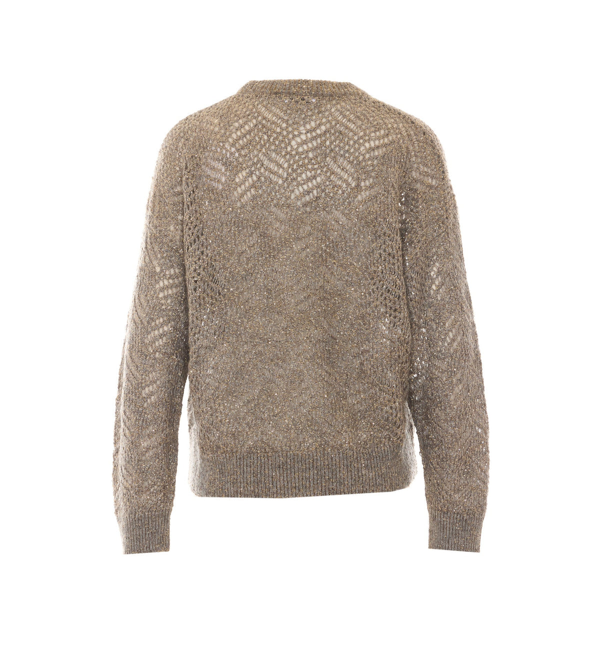 Brunello Cucinelli Women's Sequins Sweater in Grey Mohair - view 2