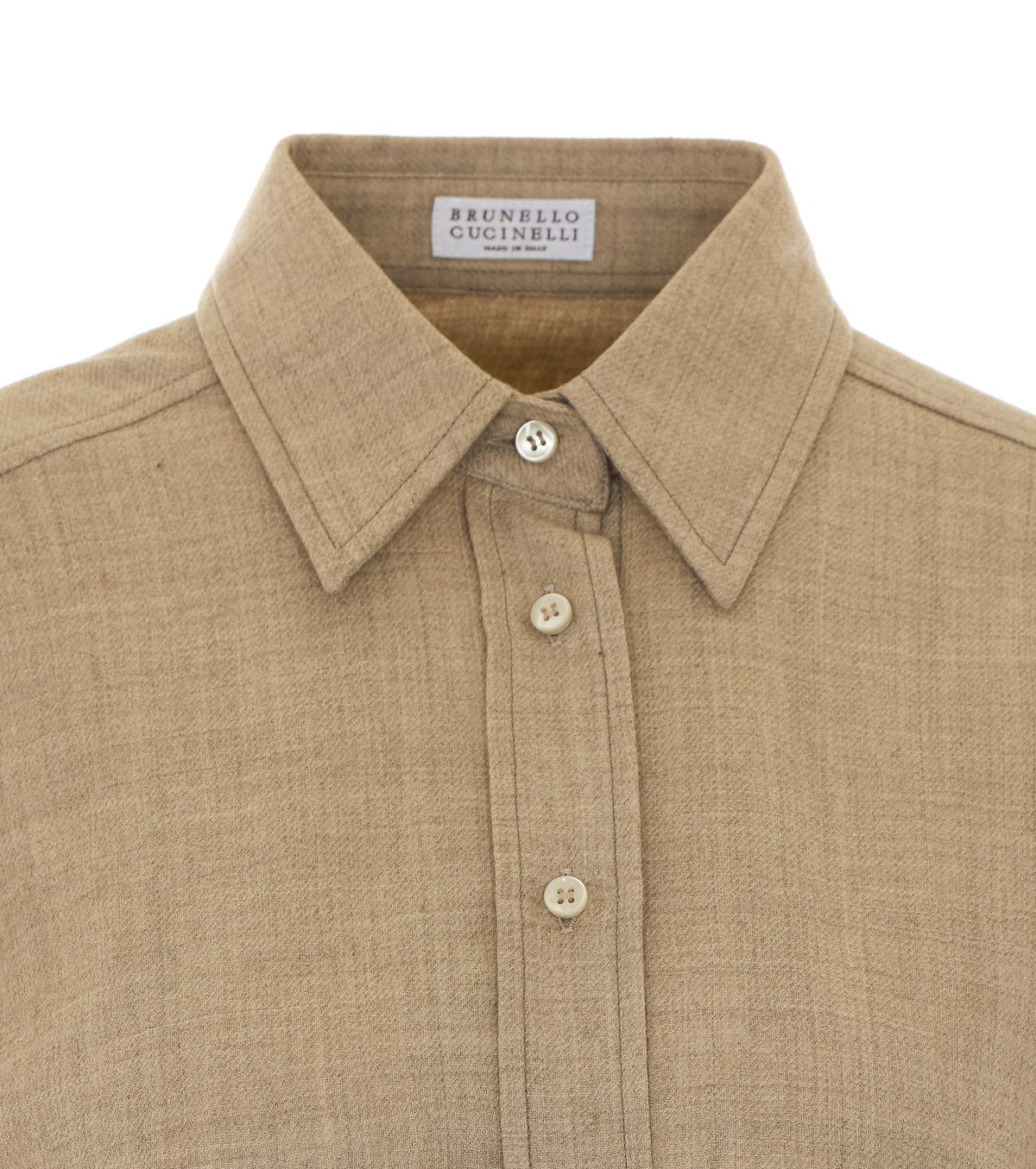 Brunello Cucinelli Women's Shirt in Beige Wool - view 4