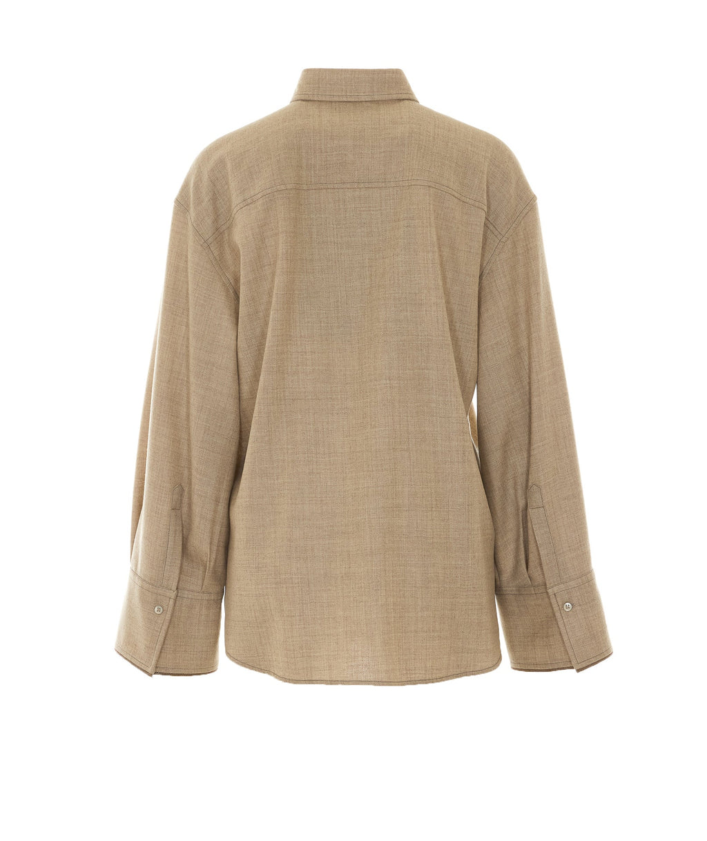 Brunello Cucinelli Women's Shirt in Beige Wool - view 2