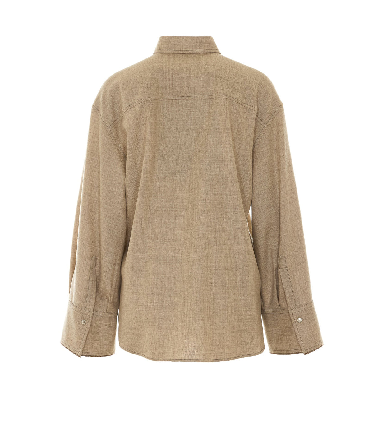 Brunello Cucinelli Women's Shirt in Beige Wool - view 2