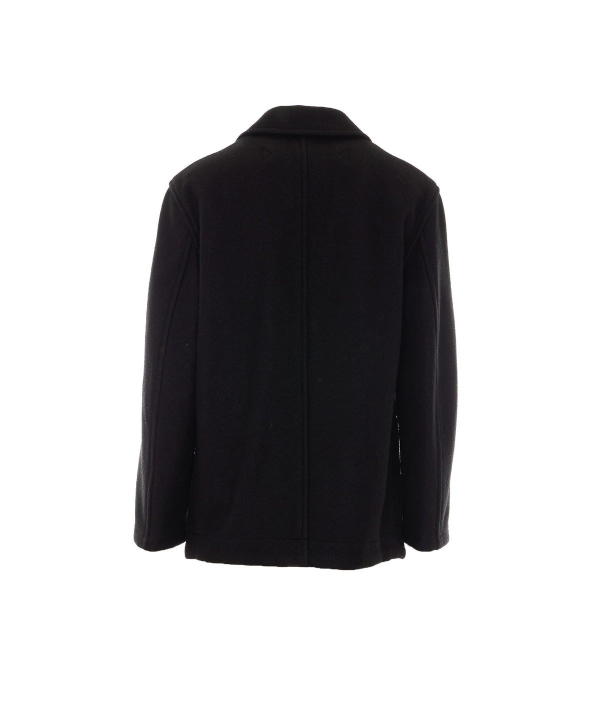 Lemaire Men's Short Double-Breasted Coat in Black - view 2