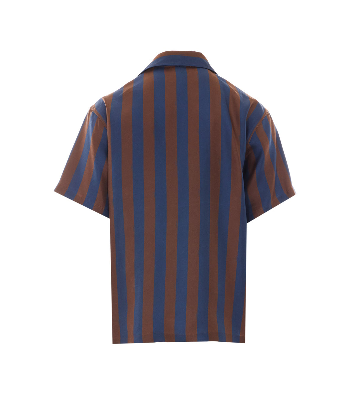 Fendi Men's Silk Short Sleeves Shirt with Pequin in Blue - view 3