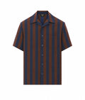 Fendi Men's Silk Short Sleeves Shirt with Pequin in Blue - view 1