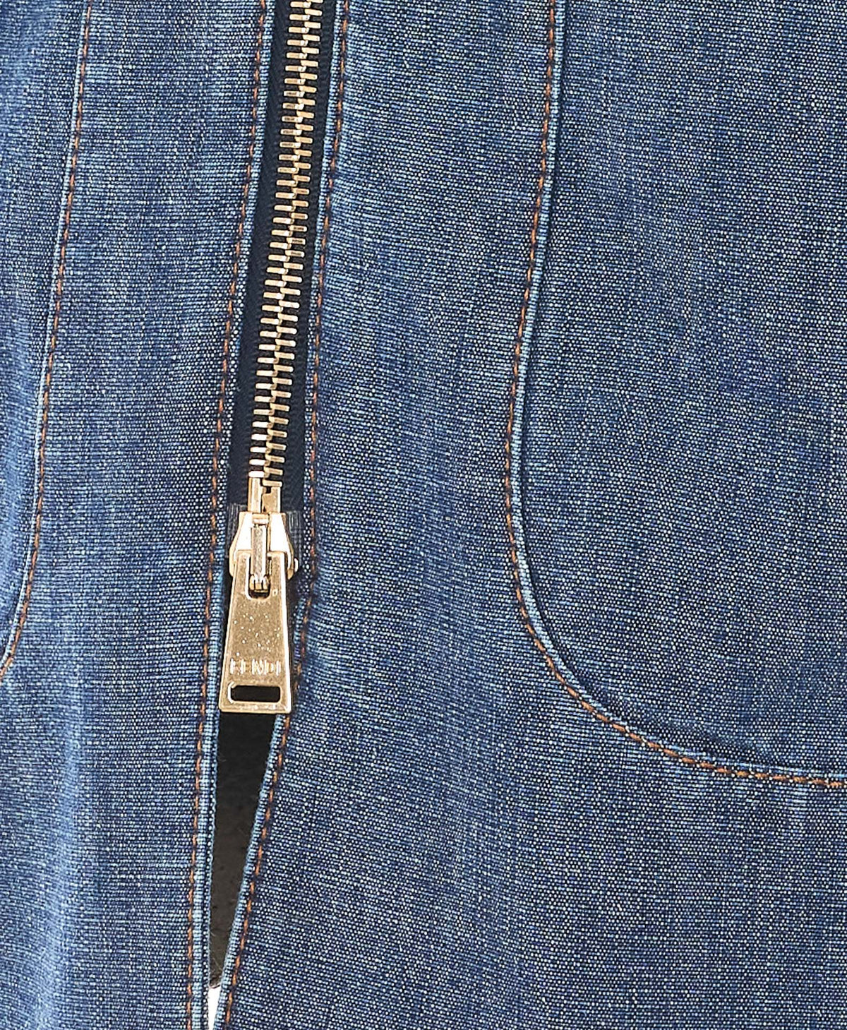 Fendi Women's Straight Midi Denim Skirt in Denim Cotton - view 3