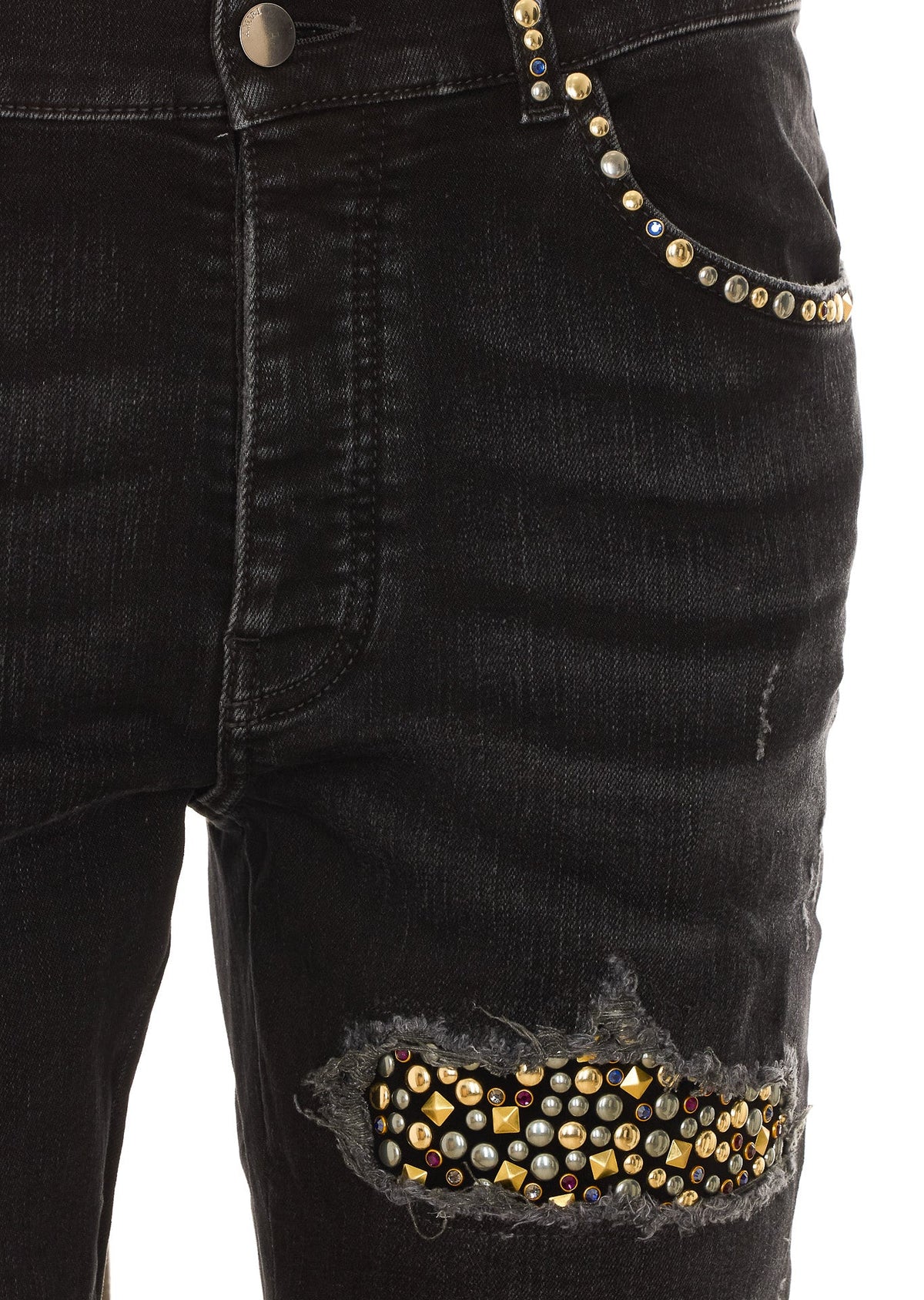 Amiri Men's Studs Mx1 Jeans in Black Cotton - view 4