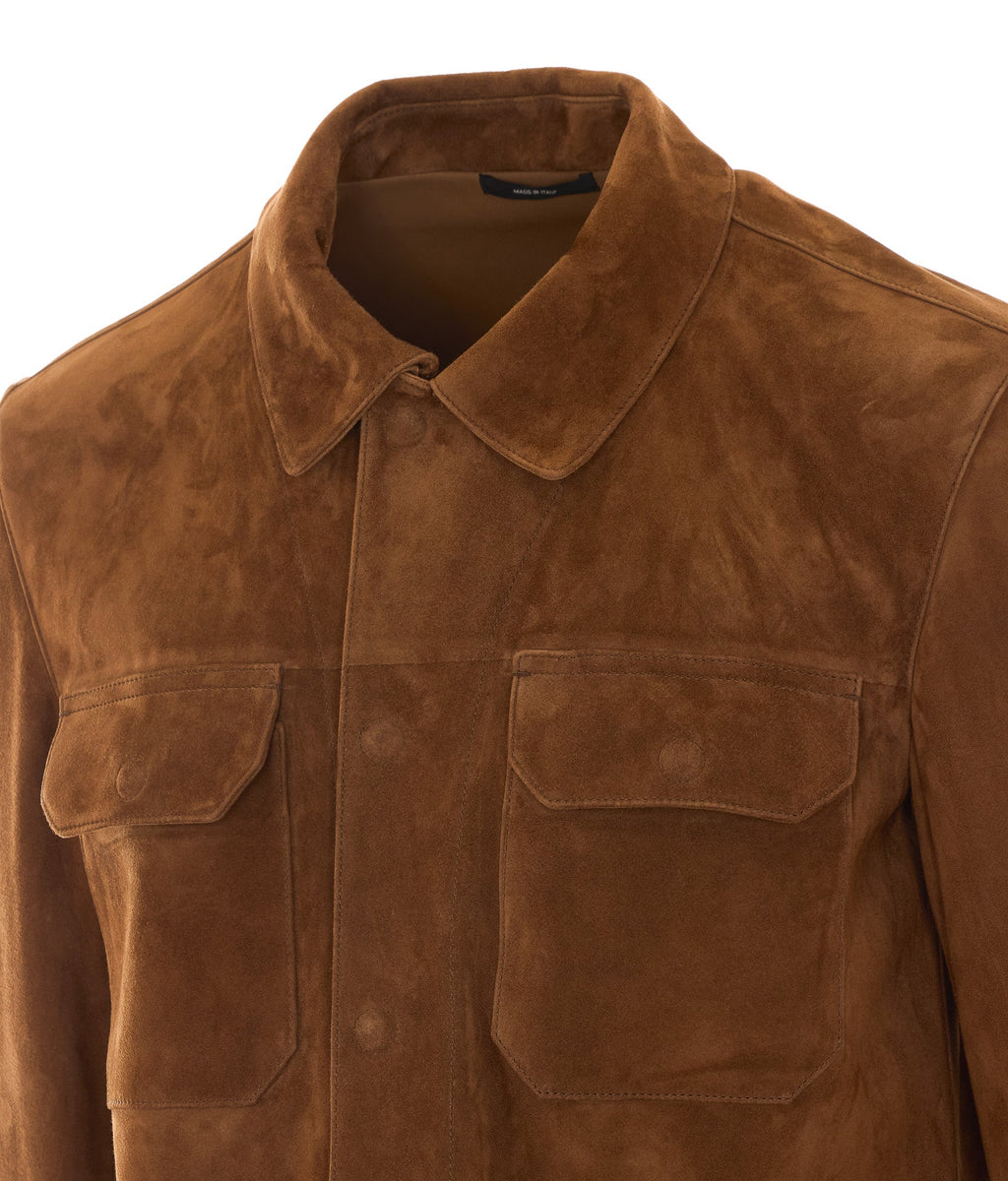 Tom Ford Men's Suede Jacket in Brown Cotton - view 3