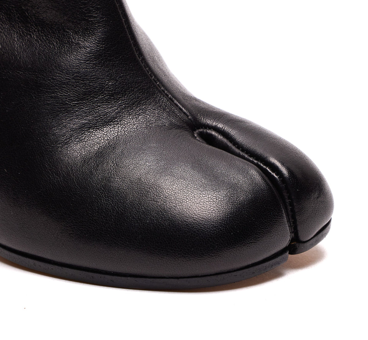 Maison Margiela Women's Tabi Booties in Black Leather - view 2