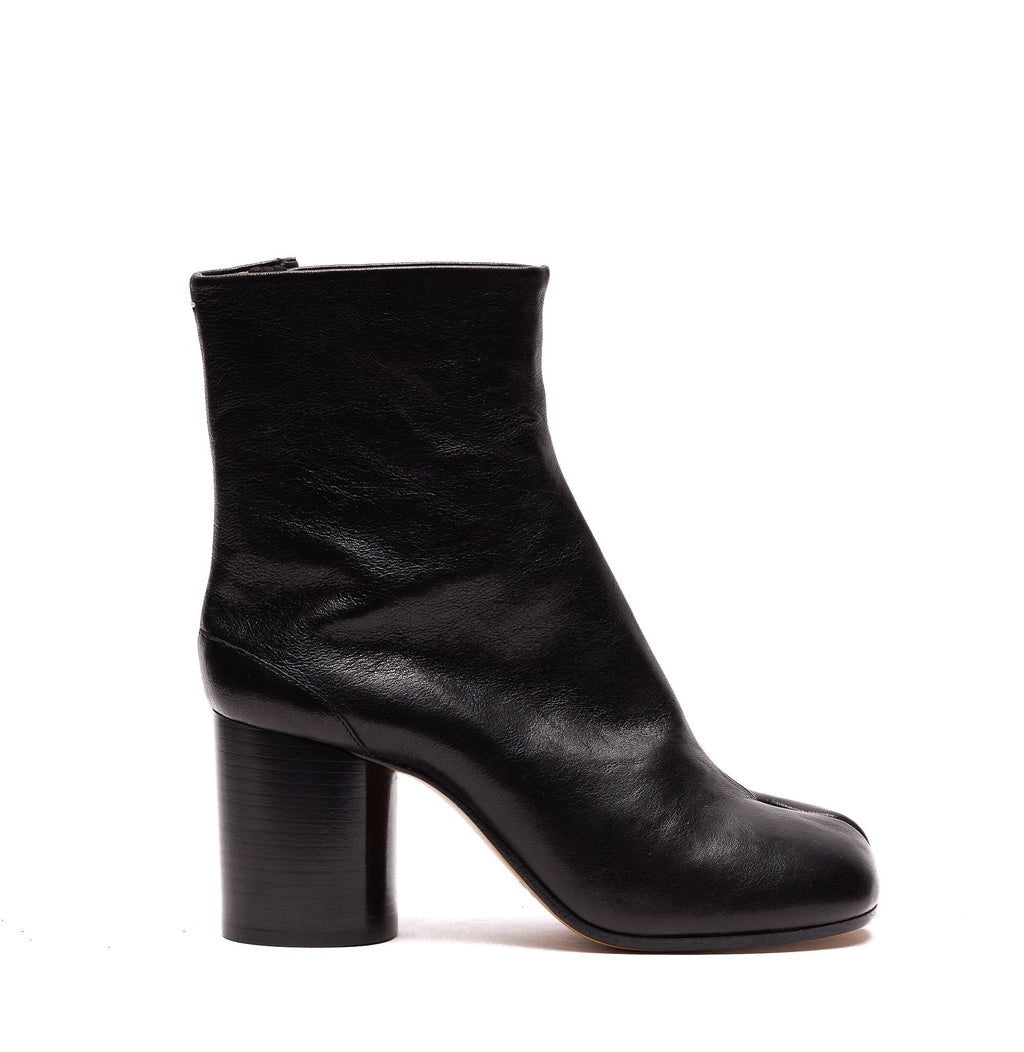 Maison Margiela Women's Tabi Booties in Black Leather - view 1