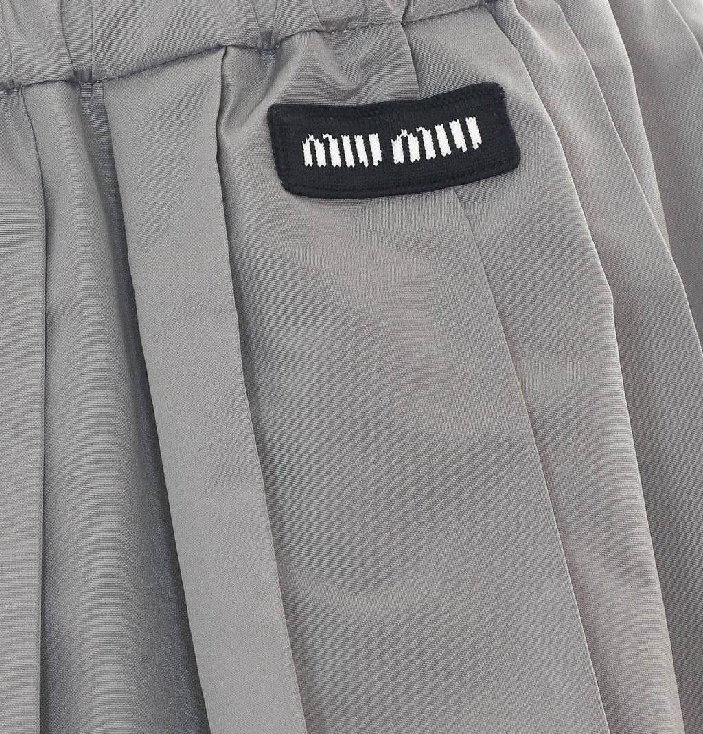 Miu Miu Women's Technical Fabric Mini Skirt in Grey - view 3