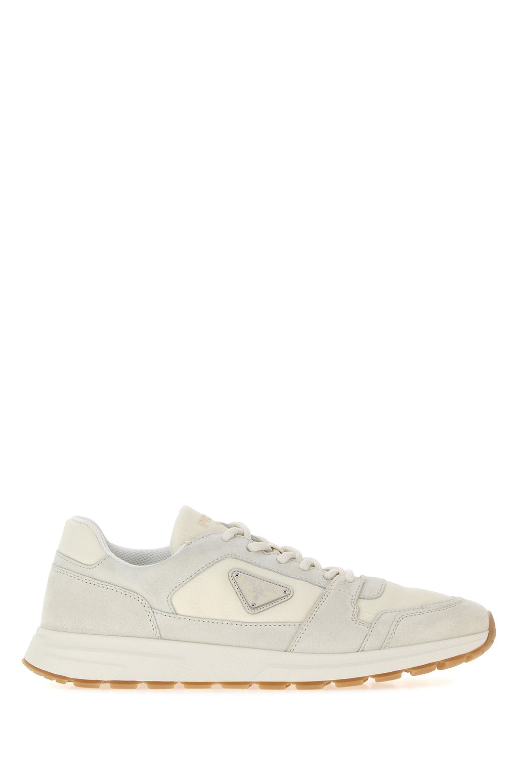 Prada Men's Suede Prax Sneakers in White - view 1