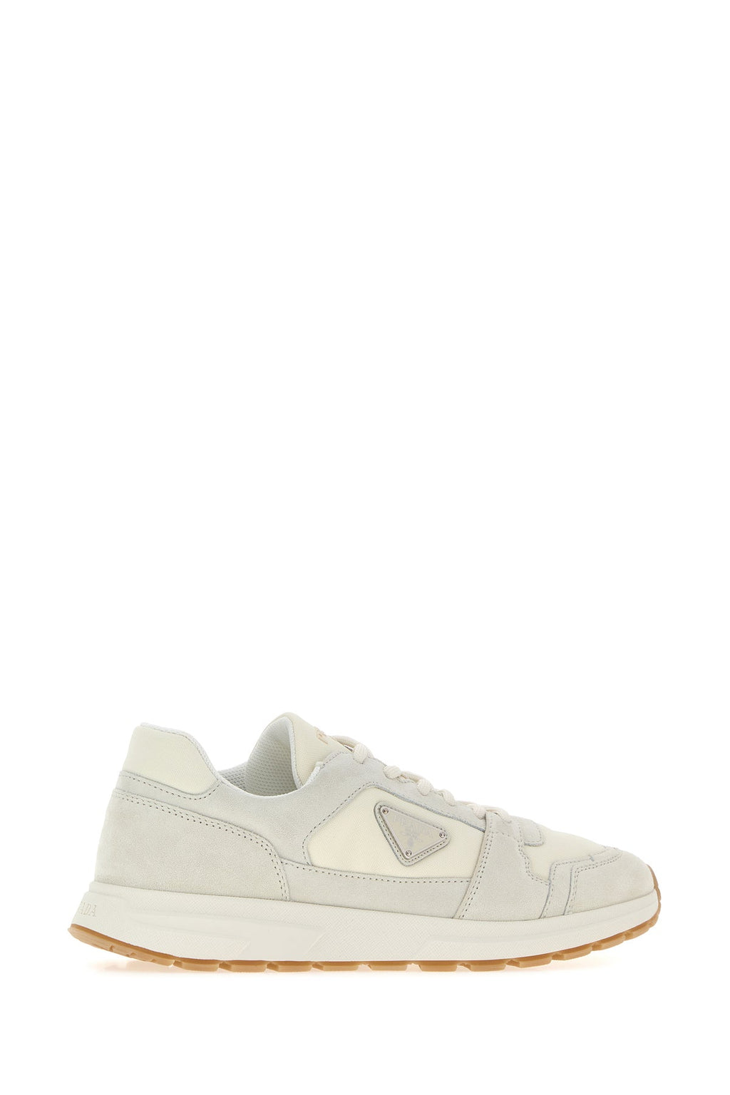 Prada Men's Suede Prax Sneakers in White - view 3