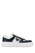 Prada Men's Leather Sneakers in White/Blue - view 1