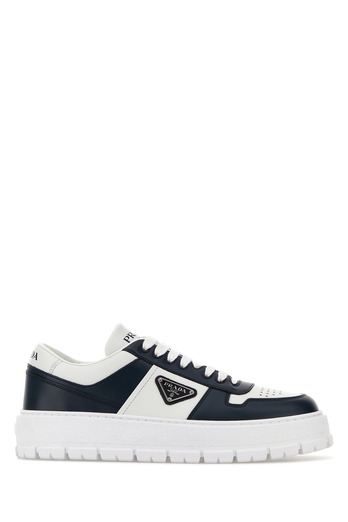 Prada Men's Leather Sneakers in White/Blue - view 1