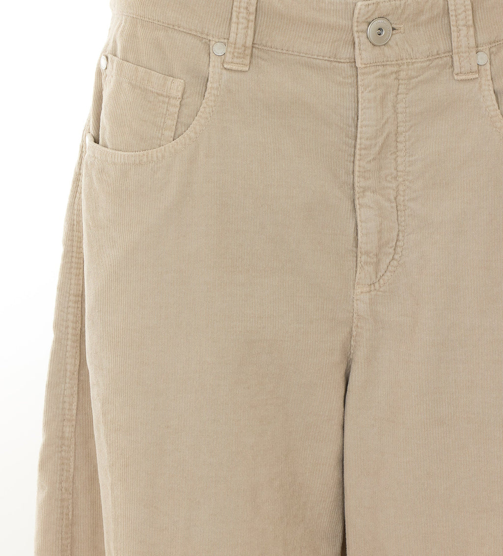 Brunello Cucinelli Women's Velvet Pants in Beige Cotton - view 4