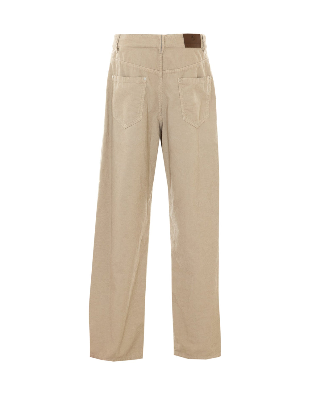 Brunello Cucinelli Women's Velvet Pants in Beige Cotton - view 3