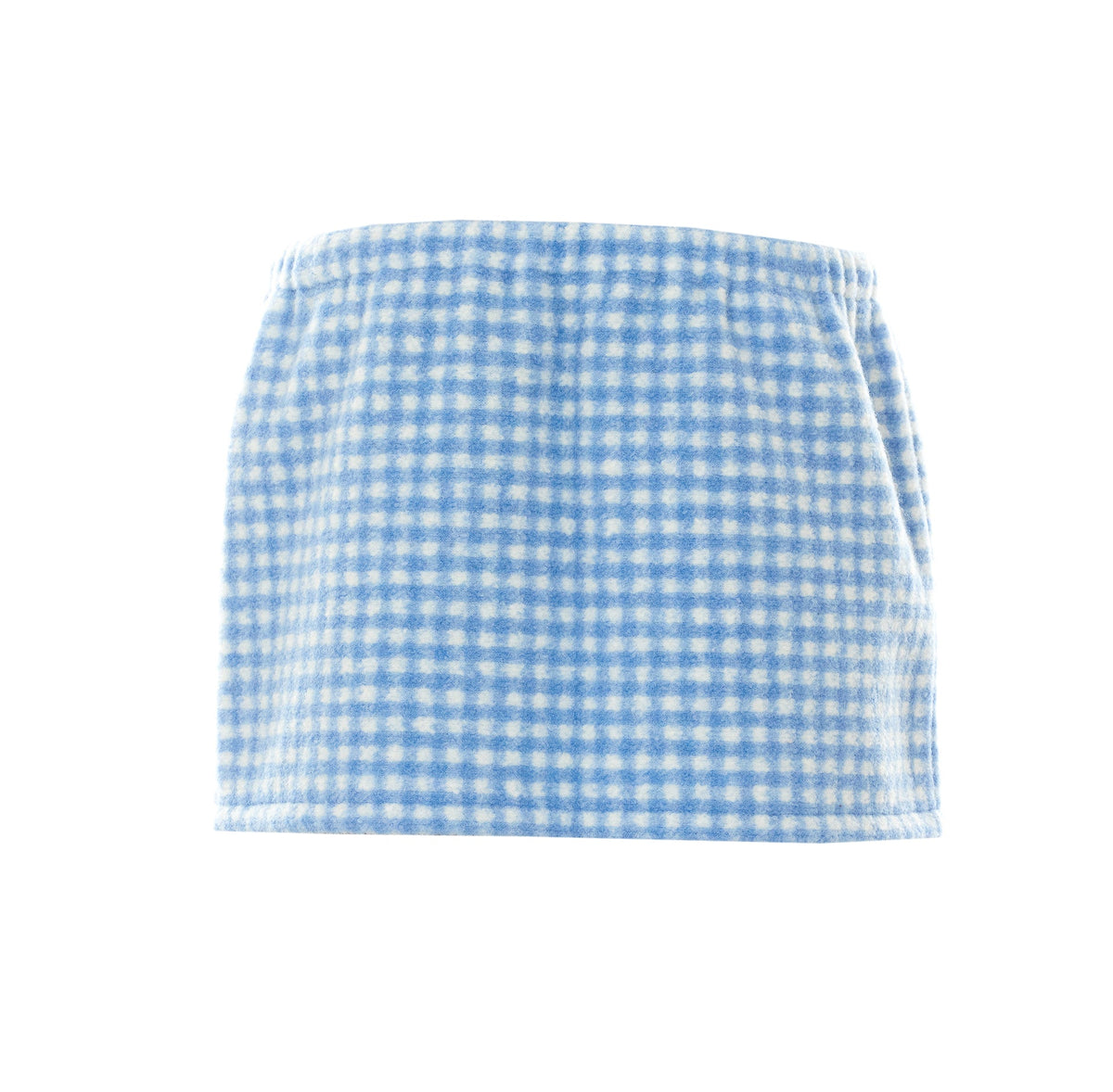 Miu Miu Women's Vichy Fleece Mini Skirt with Miu in Blue - view 3