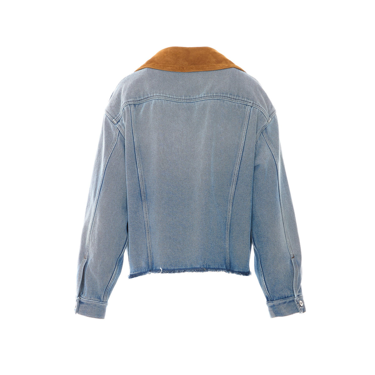 Miu Miu Women's Washed Denim and Suede Logo Denim in Denim - view 2