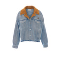 Miu Miu Women's Washed Denim and Suede Logo Denim in Denim - view 1