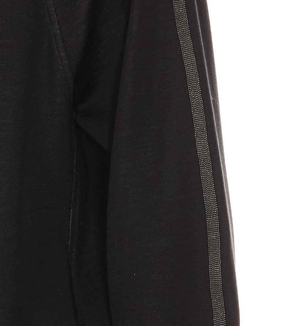 Brunello Cucinelli Women's Zip Up Hoodie in Black Silk - view 3