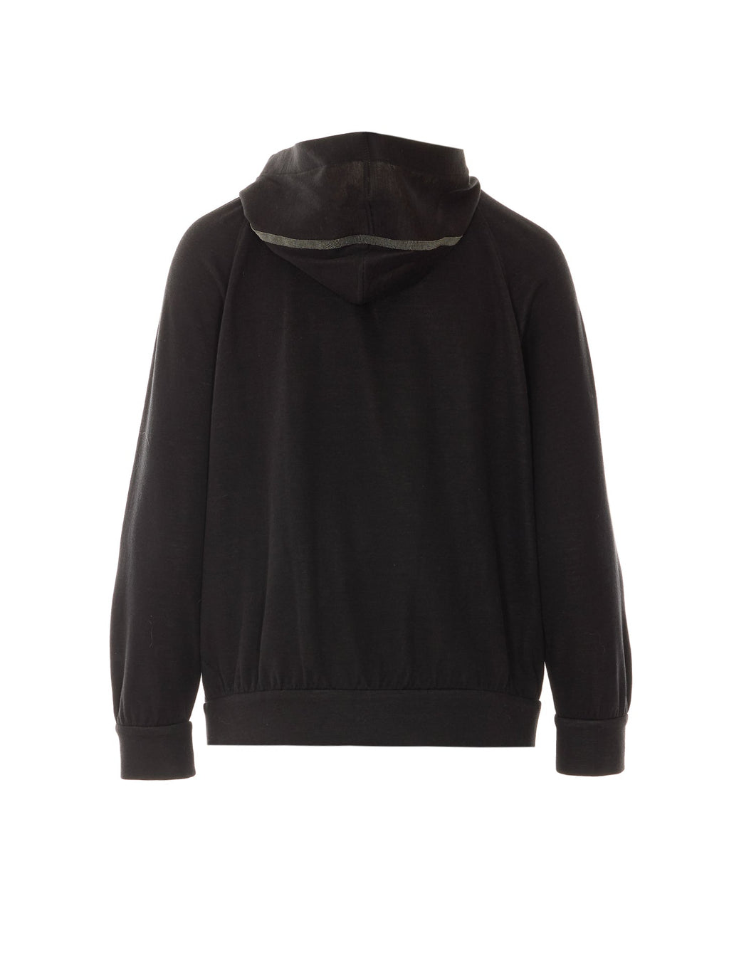 Brunello Cucinelli Women's Zip Up Hoodie in Black Silk - view 2