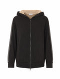 Brunello Cucinelli Women's Zip Up Hoodie in Black Silk - view 1