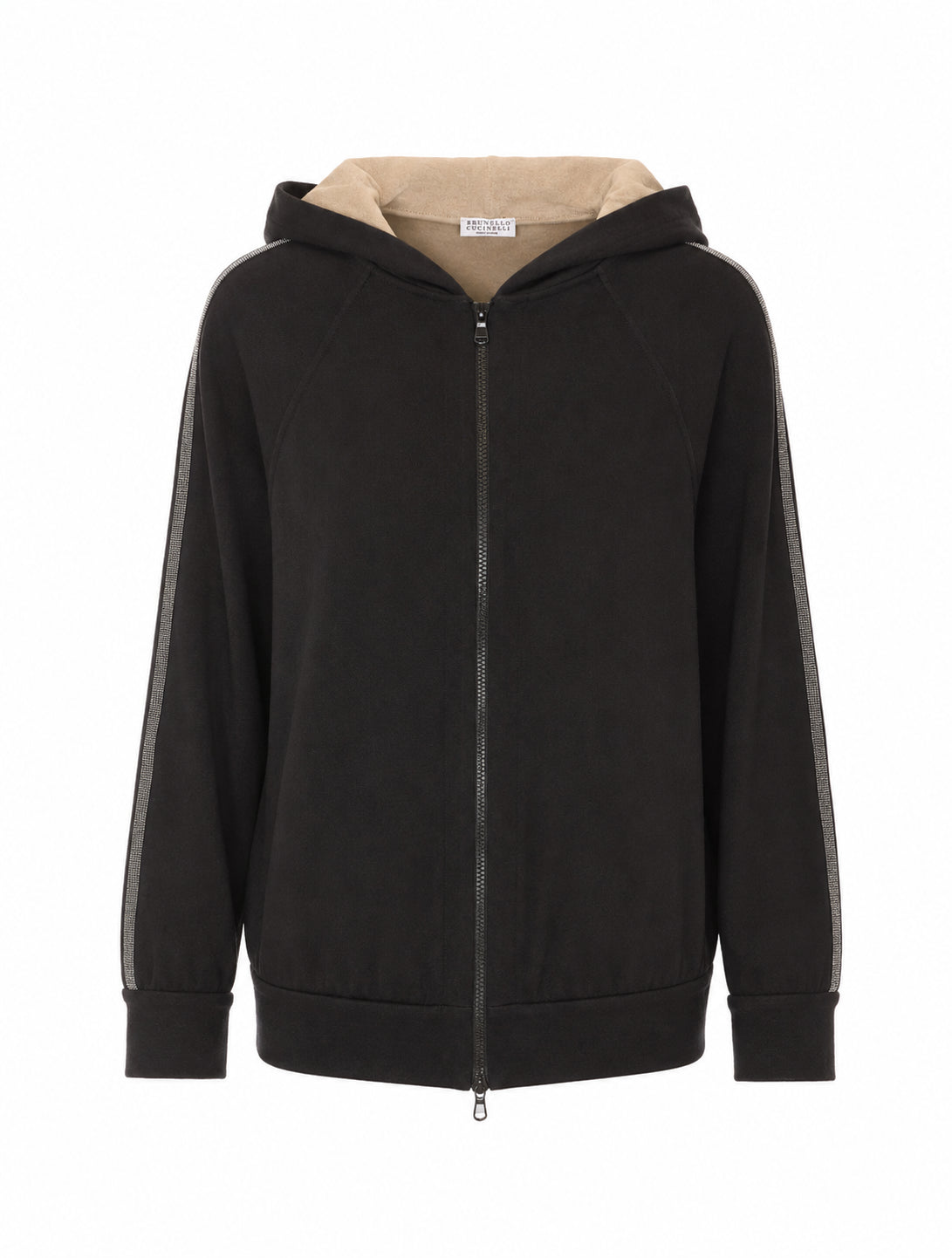 Brunello Cucinelli Women's Zip Up Hoodie in Black Silk - view 1